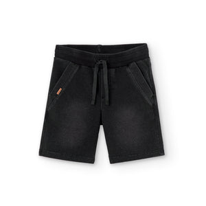Bermuda Felpa Denim Negro