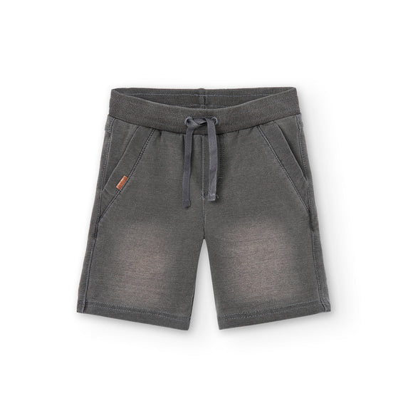 Bermuda Felpa Denim Gris